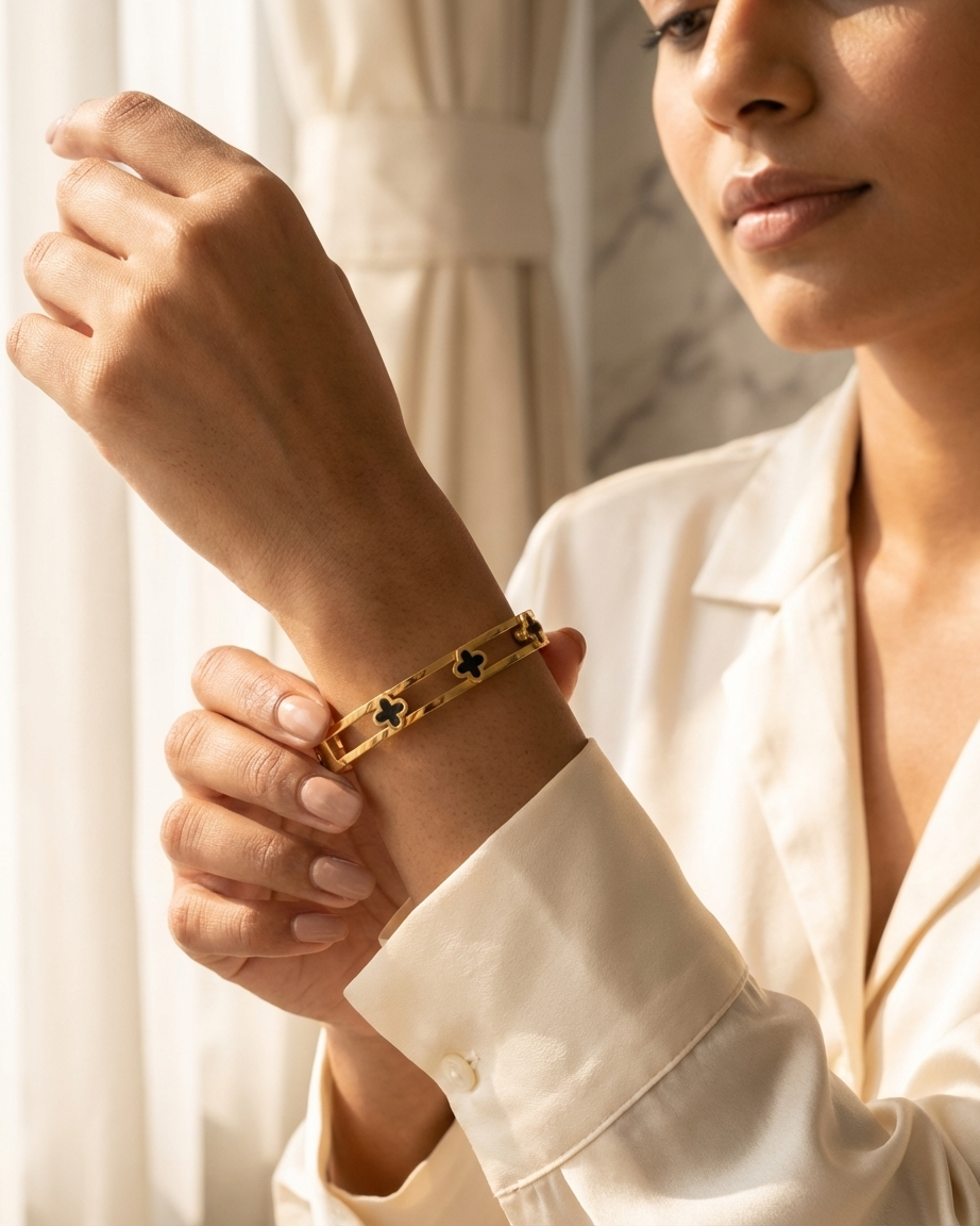 The Midnight Clover Bangle