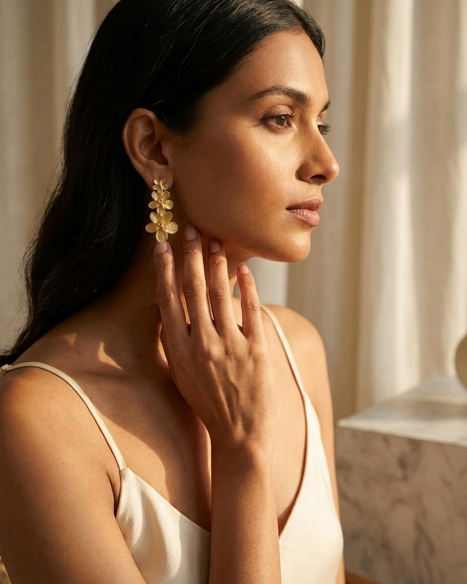 The Golden Bloom Earring