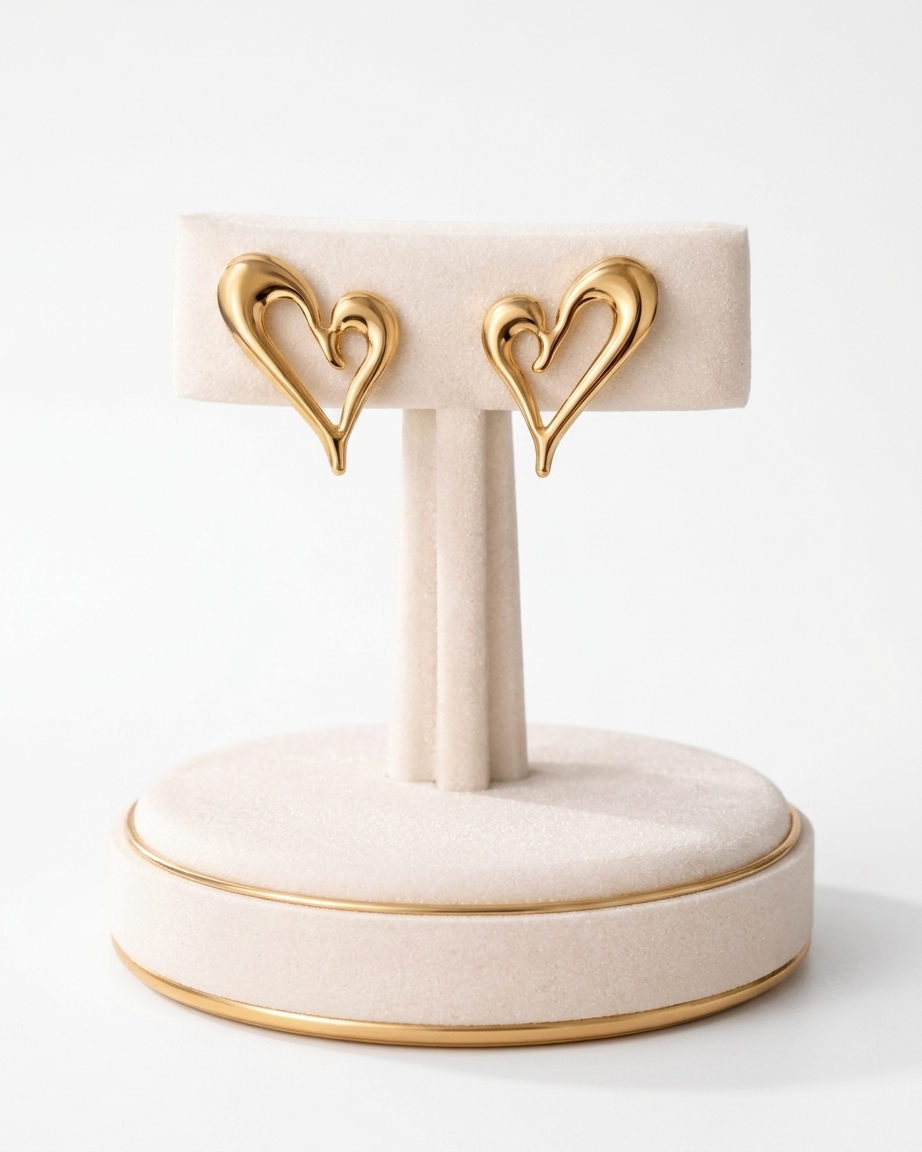 The Golden Heart Earrings