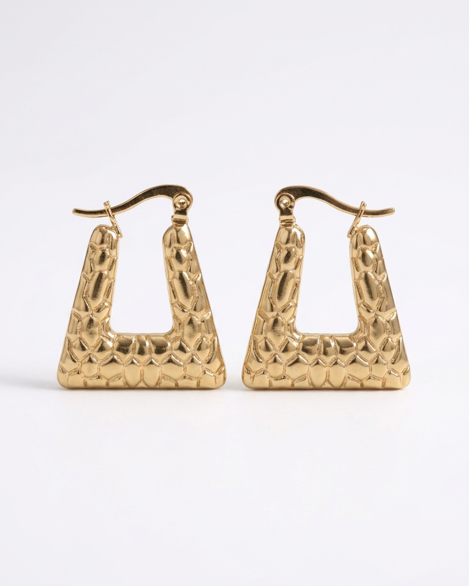 The orlina frame hoops 18k gold plated stainless steel 