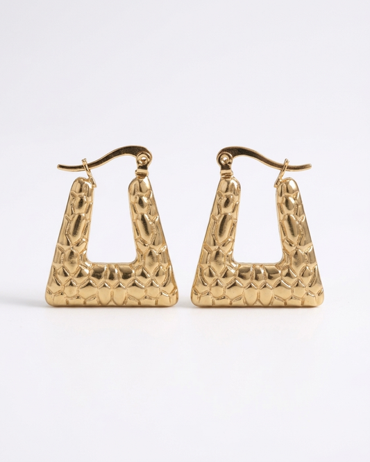 The orlina frame hoops 18k gold plated stainless steel 