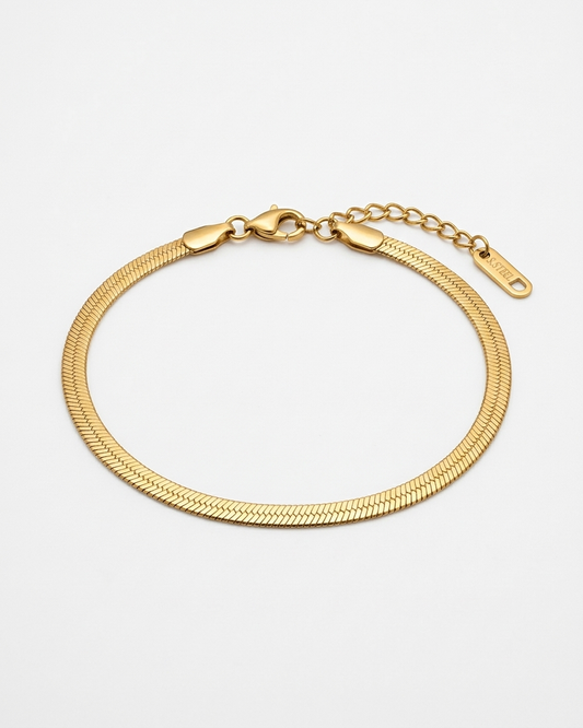 The snake chain bracelet 18K gold plated stainless steel 