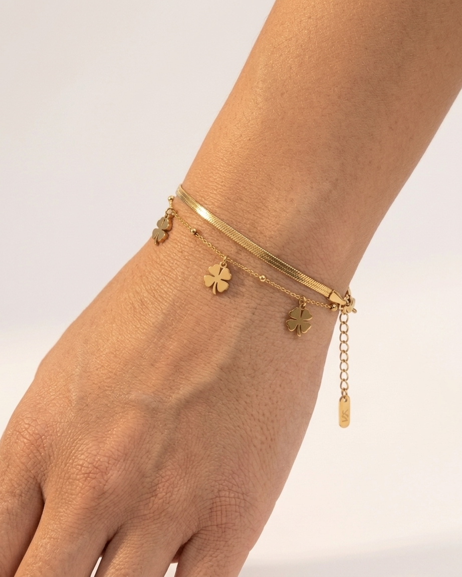 The Golden Clover Charm Bracelet