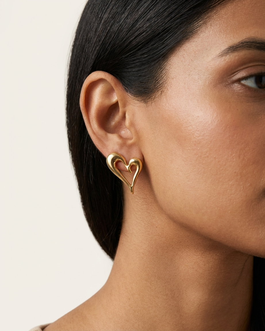 The Golden Heart Earrings