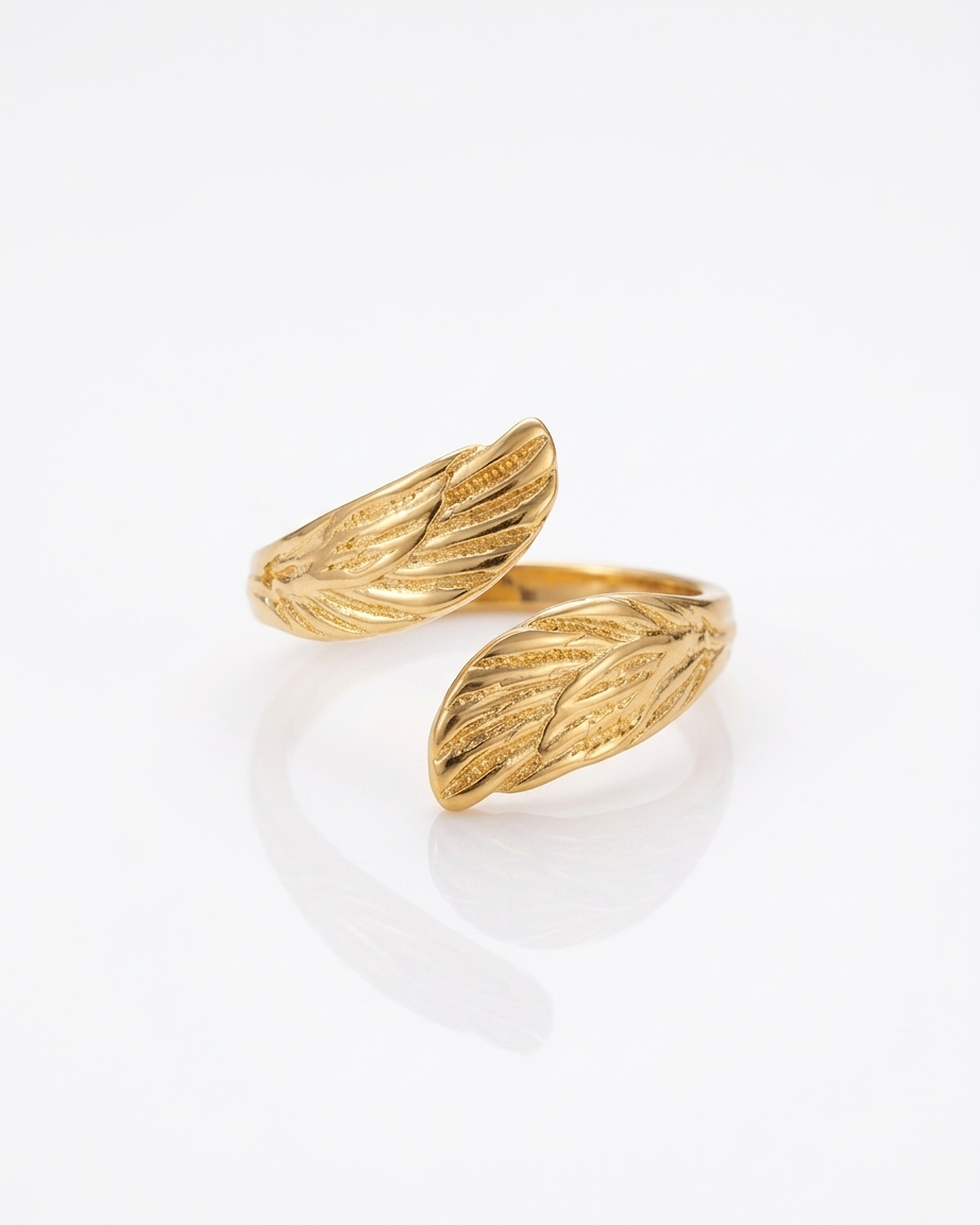 the angle warp 18k gold plated stainless steel finger ring