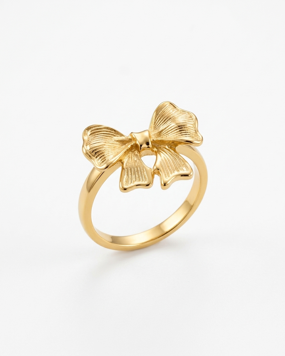 the bow ring 18k gold plated stainless steel 