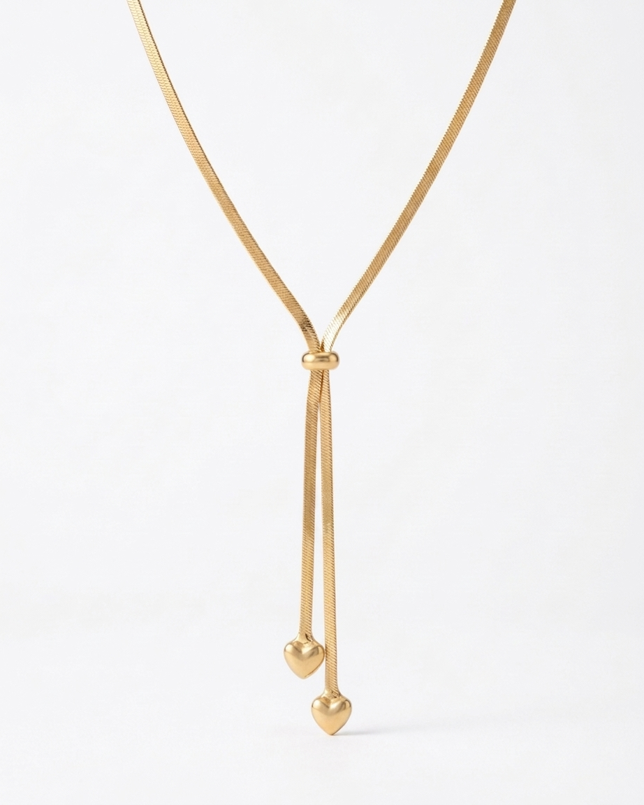 the heartfall necklace 18K gold plated stainless steel neck piece