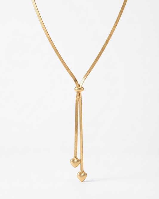 the heartfall necklace 18K gold plated stainless steel neck piece