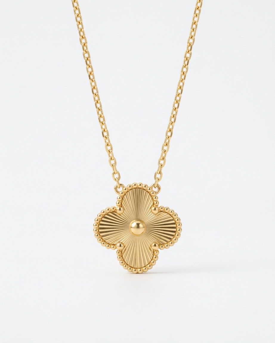 the heritage clover 18K gold plated stainless steel necklace