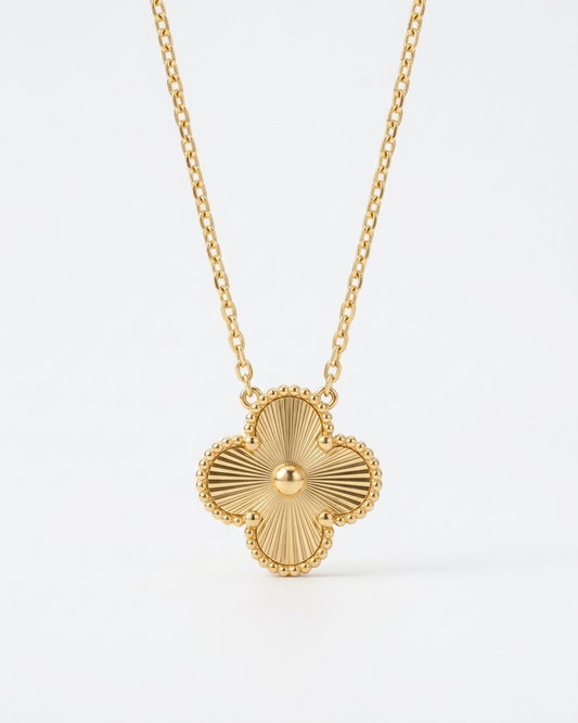 the heritage clover 18K gold plated stainless steel necklace