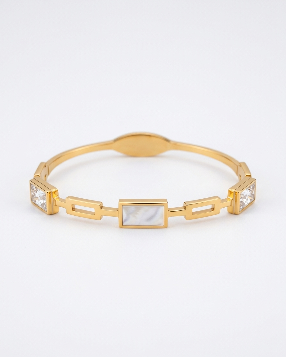 the ivory glow bangle 18K gold plated stainless steel bangle