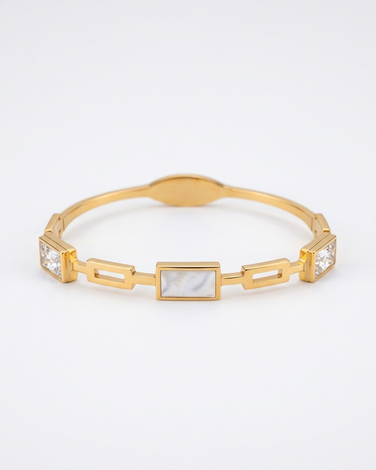 the ivory glow bangle 18K gold plated stainless steel bangle