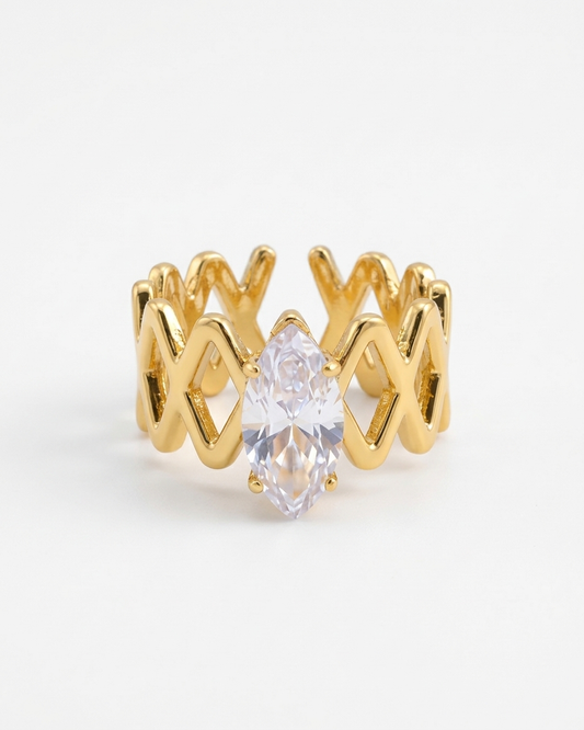 the luxe crown ring 18K gold plated stainless steel 