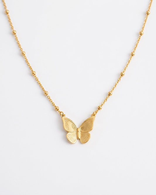 the mayan butterfly necklace 18K gold plated stainless steel 