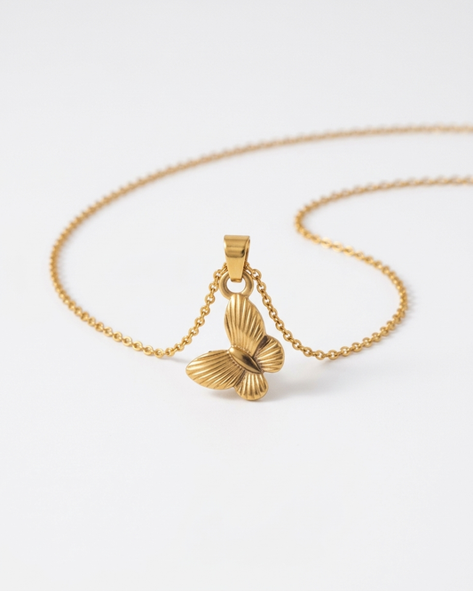 the royal butterfly necklace 18K gold plated stainless steel 