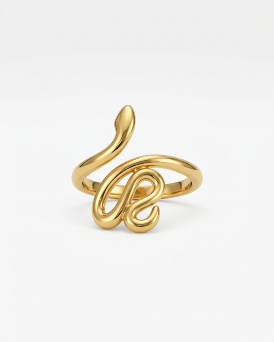 the serpent grace ring 18K gold plated stainless steel 