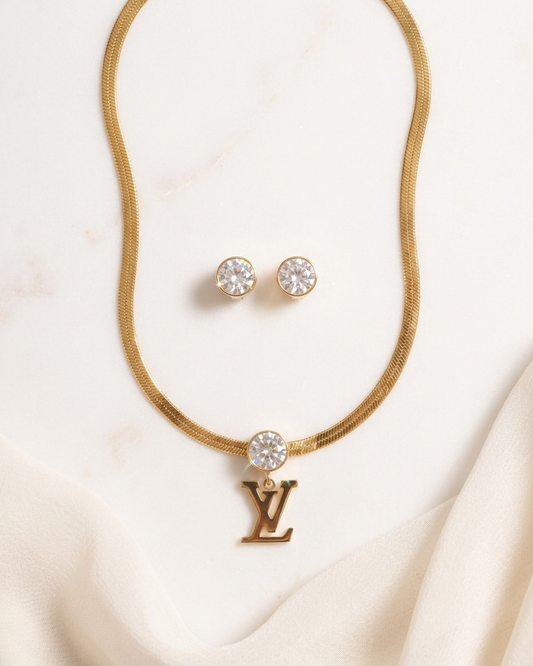 the signature glow jewellery set 18k gold plated stainless steel jewellery set