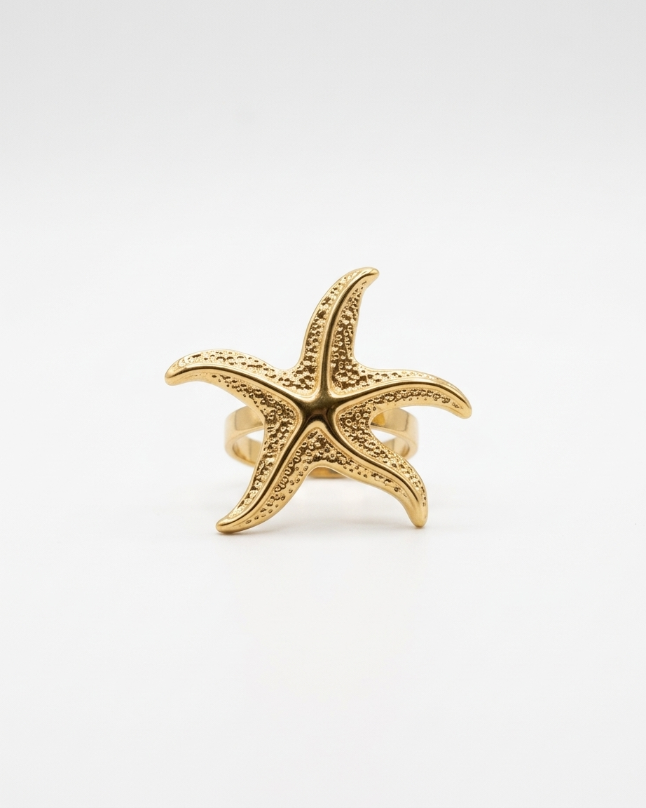 the starfish ring 18K gold plated stainless steel 