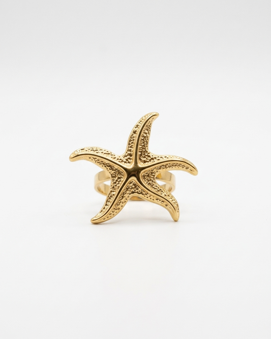 the starfish ring 18K gold plated stainless steel 